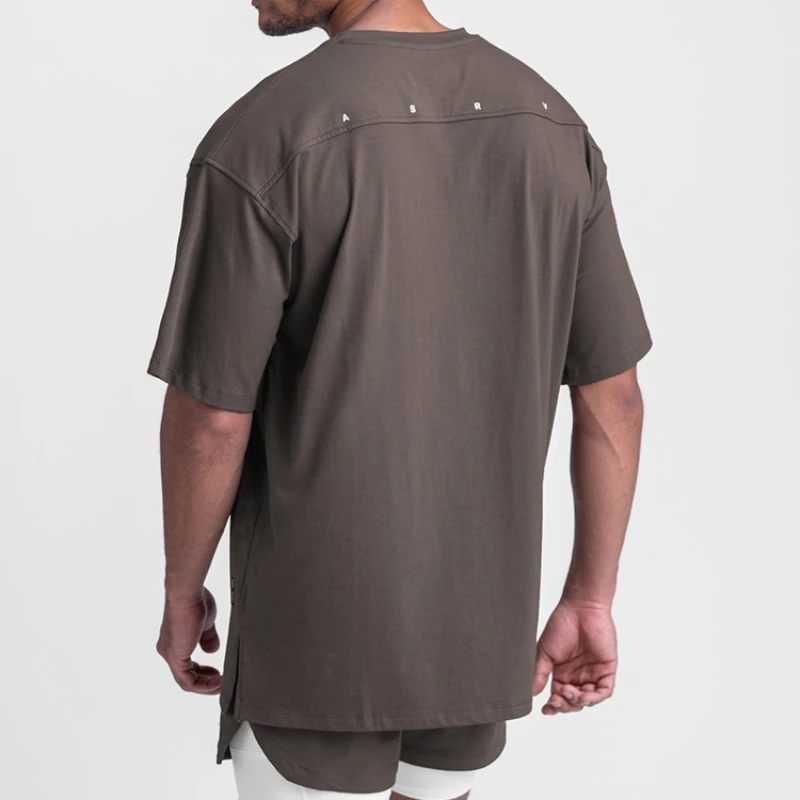 T-shirt da palestra da uomo ad asciugatura rapida Traspirabilità Patchwork T-shirt sportiva a maniche corte Camicia fitness Abbigliamento sportivo da allenamento - immagine 2