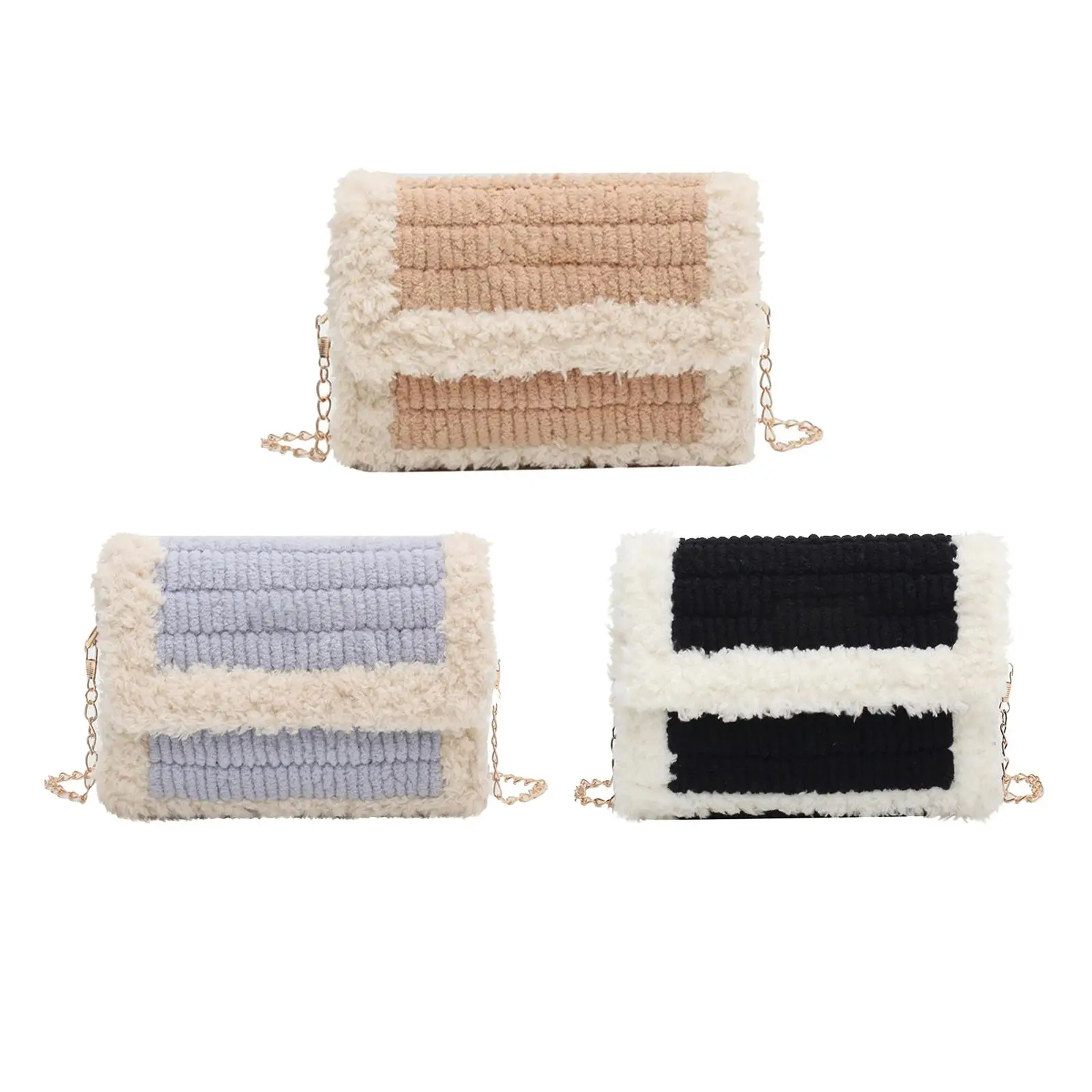 Bag DIY Materials Crossbody Bag Gift for Women Handmade with Chains Hand Knit Woven Plastic Mesh Template Making Kit