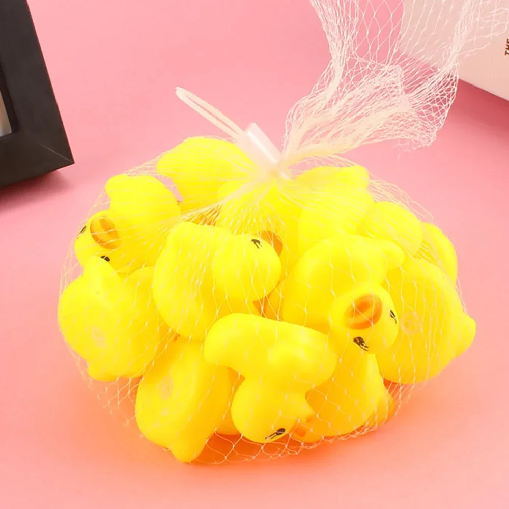 20pcs Cute Baby Kids Squeaky Rubber Small Ducks Baby Shower Water Toys for Baby Children Birthday Favors Gift 3-6years 6