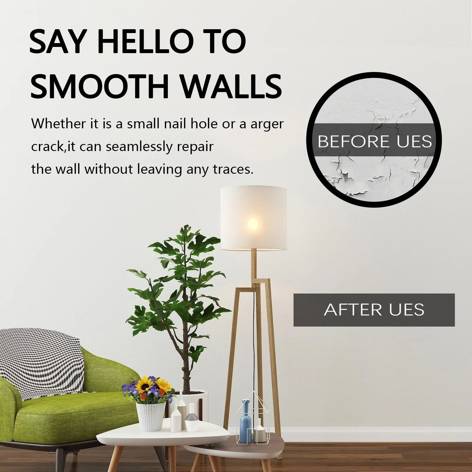 100g Wall Mending Agent Wall Repair Cream With Scraper Paint Valid Mouldproof Crack Nail Quick-Drying Patch Restore