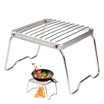 Folding Campfire Grill Stainless Steel Firepit Grill Grate Camping Grill Cooking Equipment BBQ Grill Grate Cooking Accessories 1