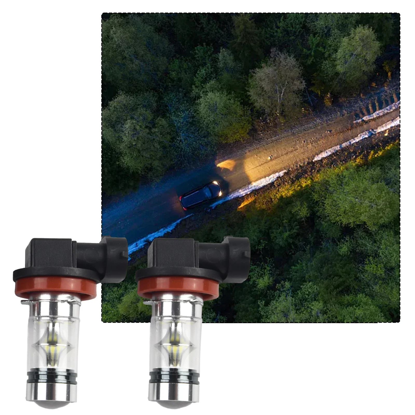 LED 안개등 전구, H8, H11, 600LM, 6000K-6500K, 매우 밝은 흰색, 자동차 운전 러닝 램프, 자동 LED 조명, 12V, 24V, 2 개