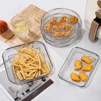 Support de friteuse à Air empilable Durable, plateau de friteuse à Air antiadhésif en acier inoxydable, panier de gril, Gadgets de cuisine 2