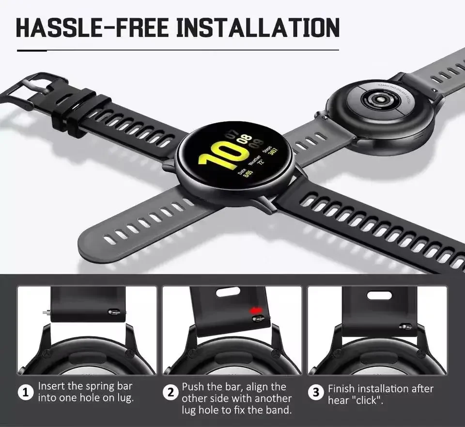 Dual-Color Silicone Wristband - 20mm/22mm Strap