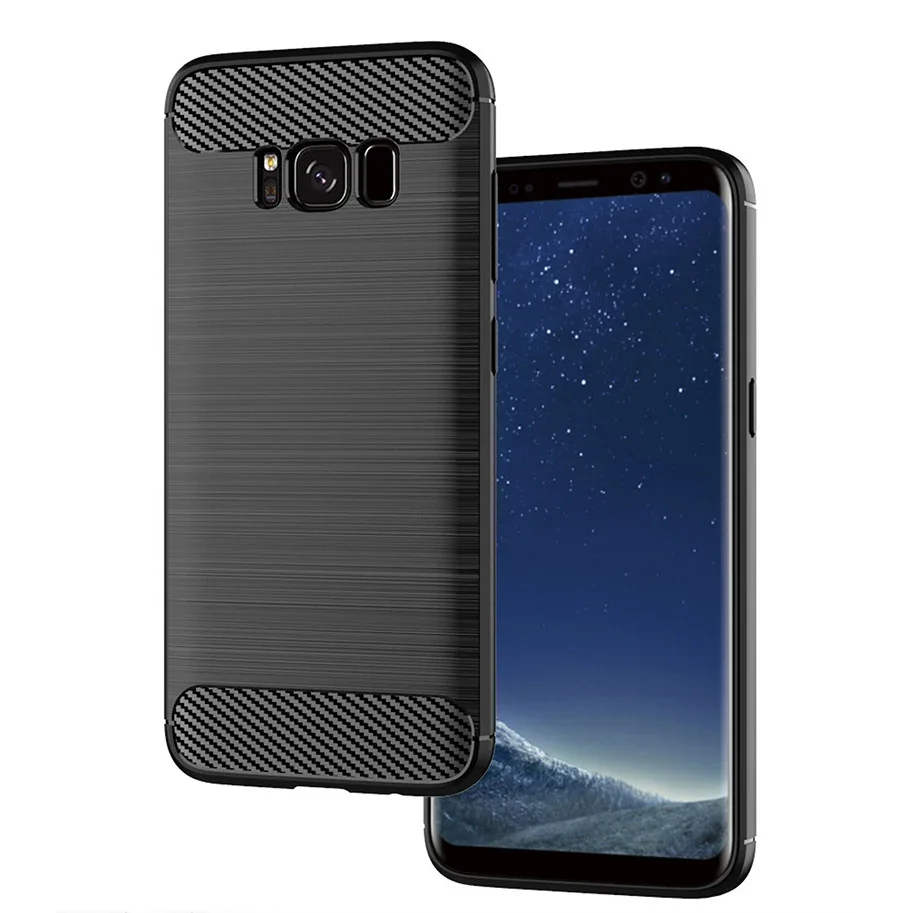 삼성 갤럭시 S8 케이스 실리콘 TPU 범퍼 탄소 S 라이트 럭셔리 커버 삼성 갤럭시 S8 라이트 G9500 G950F Funda