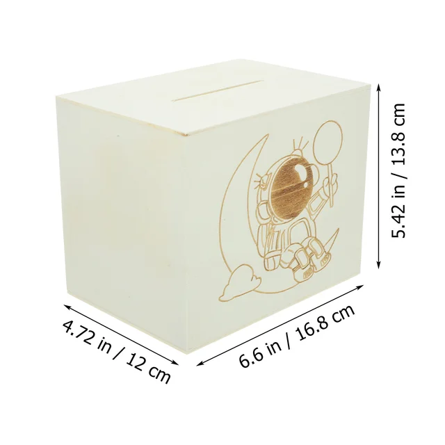 Fa Rajzfilm Űrhajós Malacka Bank Mentő Doboz Asztal Csak Megmenti A Piggy Bankot - Image 6