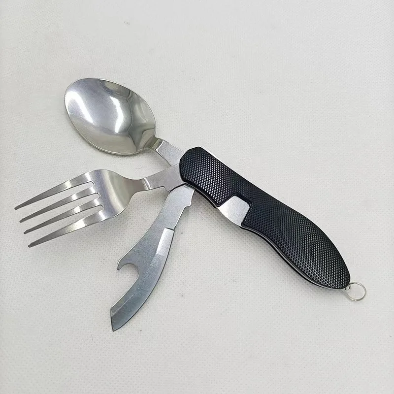 Description Picture 6 of itemBest selling outdoor portable folding multifunctional tableware stainless steel spoon fork camping kitchen outdoor Best