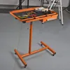 A018A Heavy-Duty Adjustable Work Table with Drawer & Wheels, Mechanic Tray,Mobile Rolling Tool Table, Orange 1