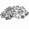 8050# Metal Stainless Steel  Snap Fastener Buttons Rivet Clasp Jacket Clothing Jeans Collar Belt Buckle 50 Sets Silver 6