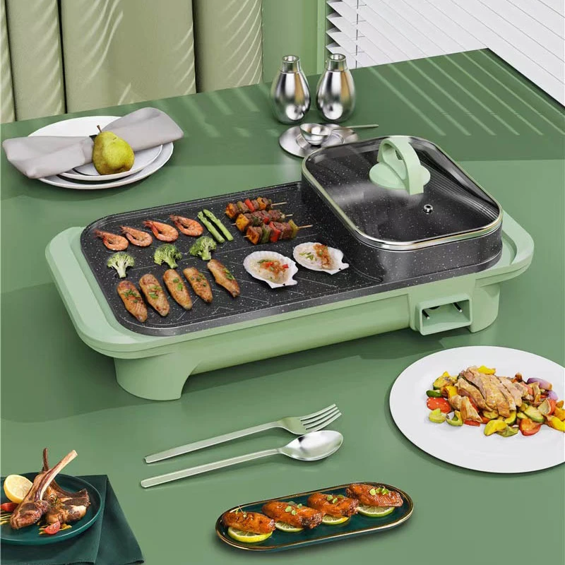 Rectangular Quick Heat HotPot Multi Rinsing Baking Cooking Machine Premium Household Electric Skillet Creative Customizable Gift