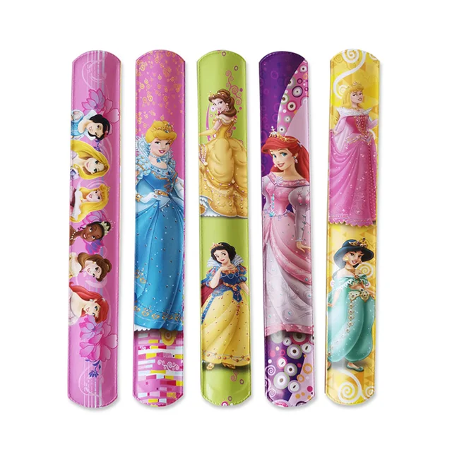 12PCS Disney Princess Birthday Party Favor Slap Bracelet Toy Kids Happy Birthday Gift Souvenir Cute Giveaway 1