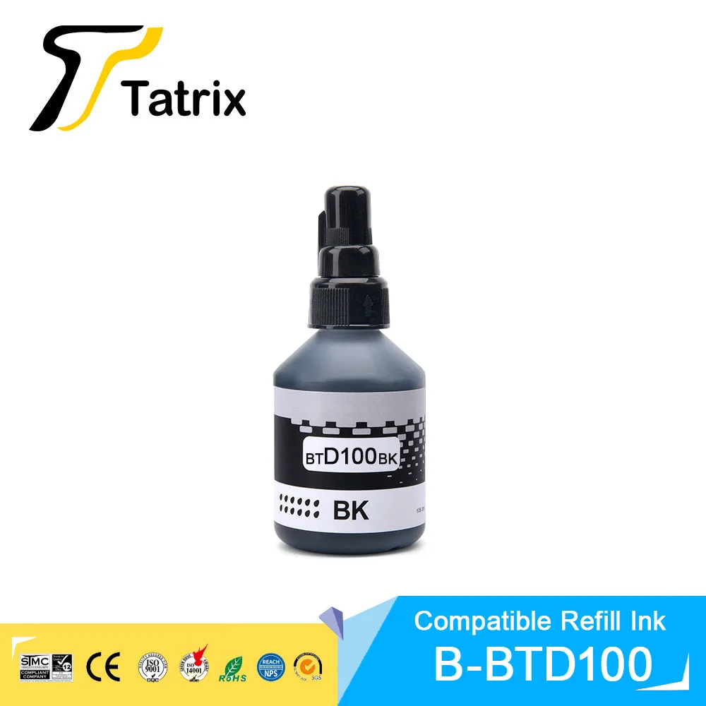 Tatrix For Brother BTD100BK BTD100C BTD100M BTD100Y Refillable Dye Ink Fit for Brother DCP-T230/T236/T238/T430W/T435W/T436W