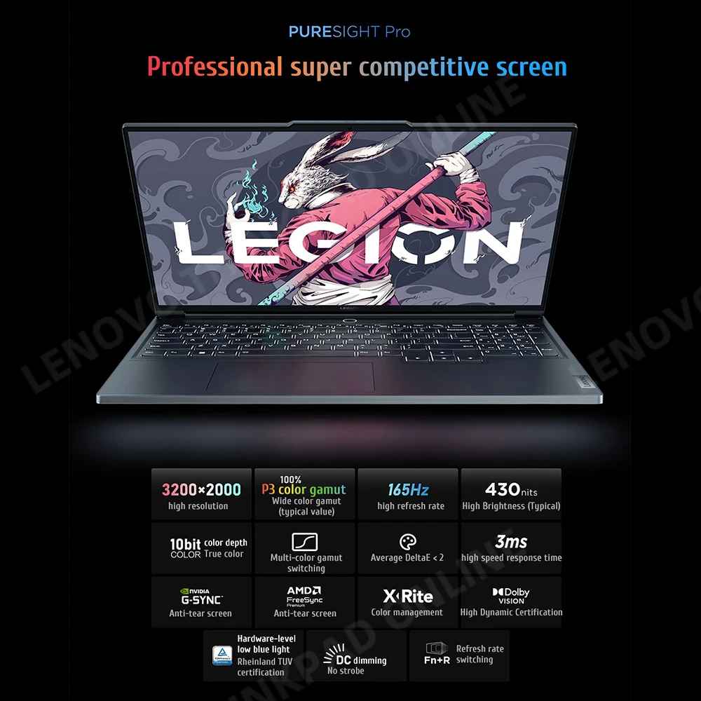 Lenovo Legion R9000X E-sports Gaming Laptop R7-7840H 16GB/32G RAM 1TB/2TB SSD GeForceRTX4060 16inch 3.2K 165Hz Game Notebook Pc 5