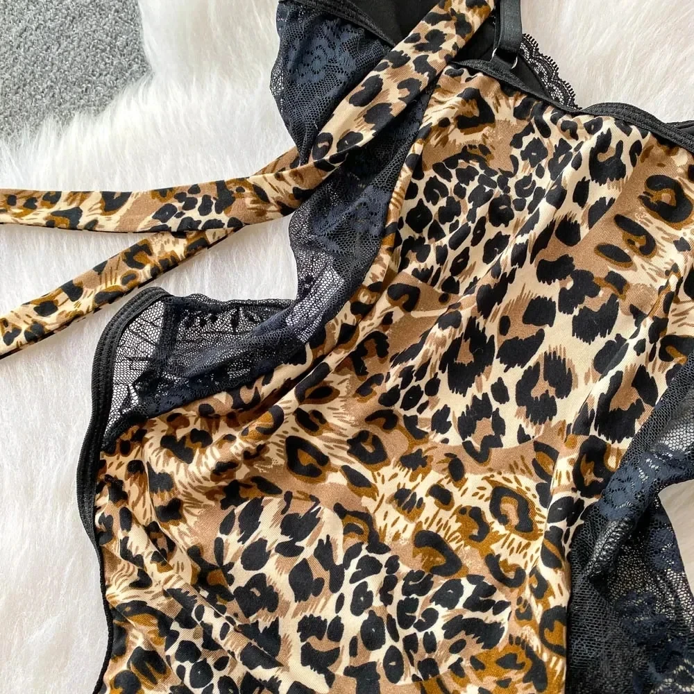leopard lace bodysuit back view