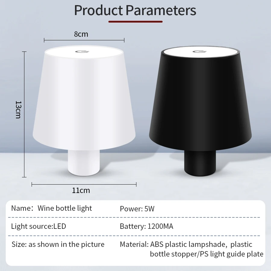 Table Lamp Rechargeable LED Wine Bottle Table Lamp Smooth Surface Desk Lamp for Bar Cafe Atmosphere Night Decoration 3 Color Adjustable table lamp led night lamp bottle lamp