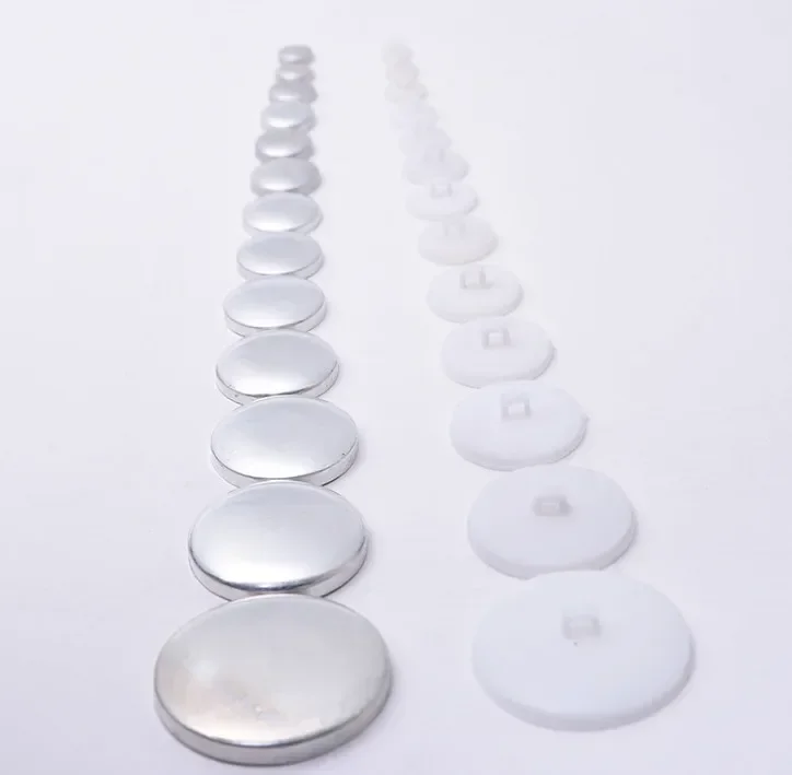 500set Fabric Cloth Covered Button Component Handmade Covered Button with Plastic Shank Back Bread Shape Accessories sewing tools