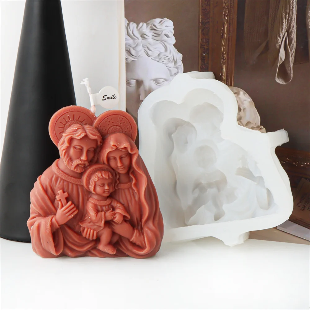 Stampi In Silicone Per Candele A Forma Di Croce – Scultura Astratta Di Ritratto Umano, Per Candele Profumate, Gesso E Resina, Fai Da Te Religioso