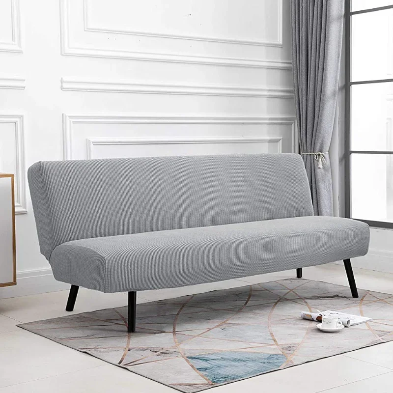 

Armless Sofa Cover All-inclusive Stretch Sofa Bed Slipcovers Furniture Protector Jacquard Fabric Dust Cover for Living Room