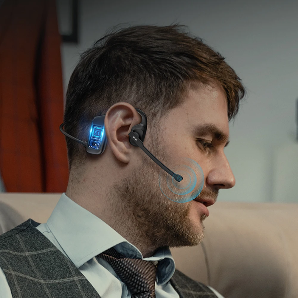 EASYBUDS Freisprecheinrichtung Bluetooth Air Bone Conduction Earp mit Noise Cancelling Boom-Mikrofon Business Open Ear_voghion.com