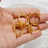 Anniyo African Flowers Rings With Red and Clear Rhinestone for Women Girls Gold Plated Mayotte Jewelry #345306 2