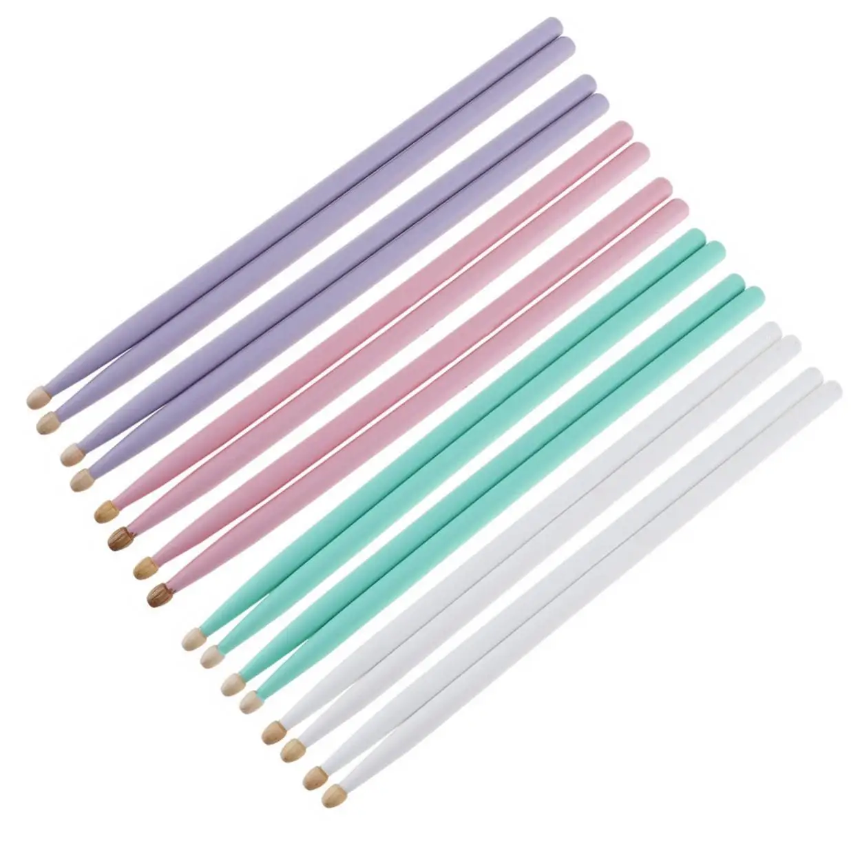 

2 Pairs 5A Colorful Maple Wood Drumsticks, Wood Tip Drum Sticks 4 Colors