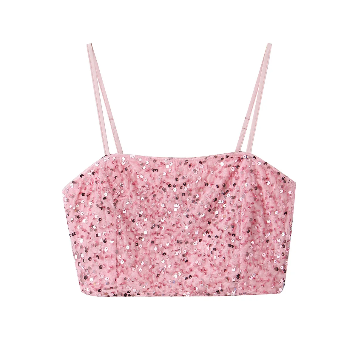 Pure Sexy Sparkling  ter Vest Inner Wear Summer New Sweet Spicy ort Slimming Top Women's Faion Bright Sequins Vest