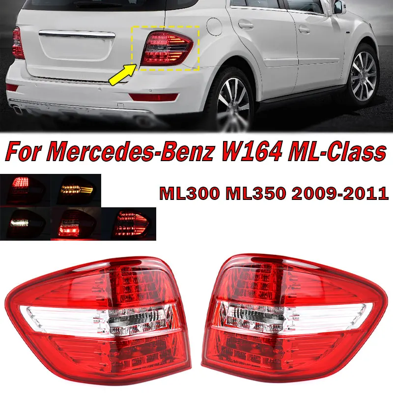 Riflettore Paraurti Posteriore Destro Per Mercedes Classe ML (2008-2011) | Obiettivo Rosso | Materiale: PMMA E ABS | Codice: 1648201674 - 2