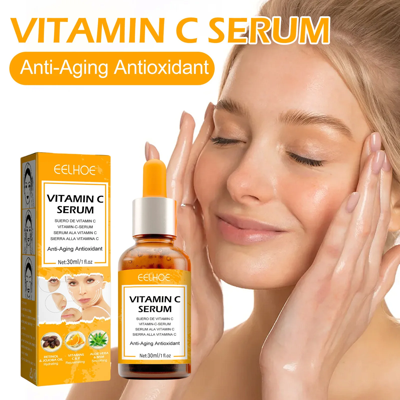 Vitamin C Serum for Face Retinol Anti Aging Lighten Spots Remove Wrinkle Hydrate Anti Oxidant Whitening Glowing Original Essence 3