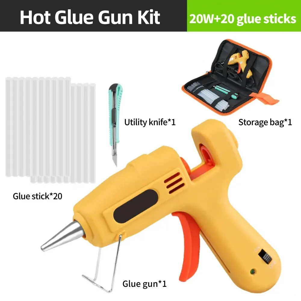HotGlueGunKit20WMiniDIYRepairHeatingGunWith20GlueSticks