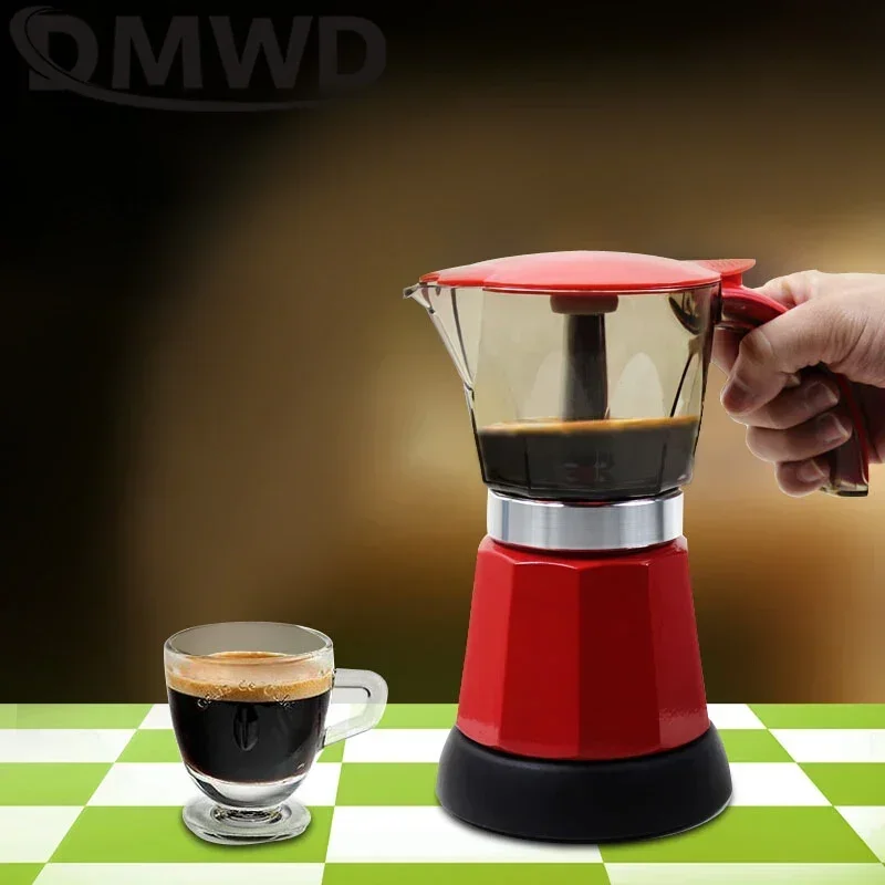Electrical Moka Pot Italian Espresso Latte Coffee Maker About 300ml Coffee Maker Pot Percolator tools 200V EU plug