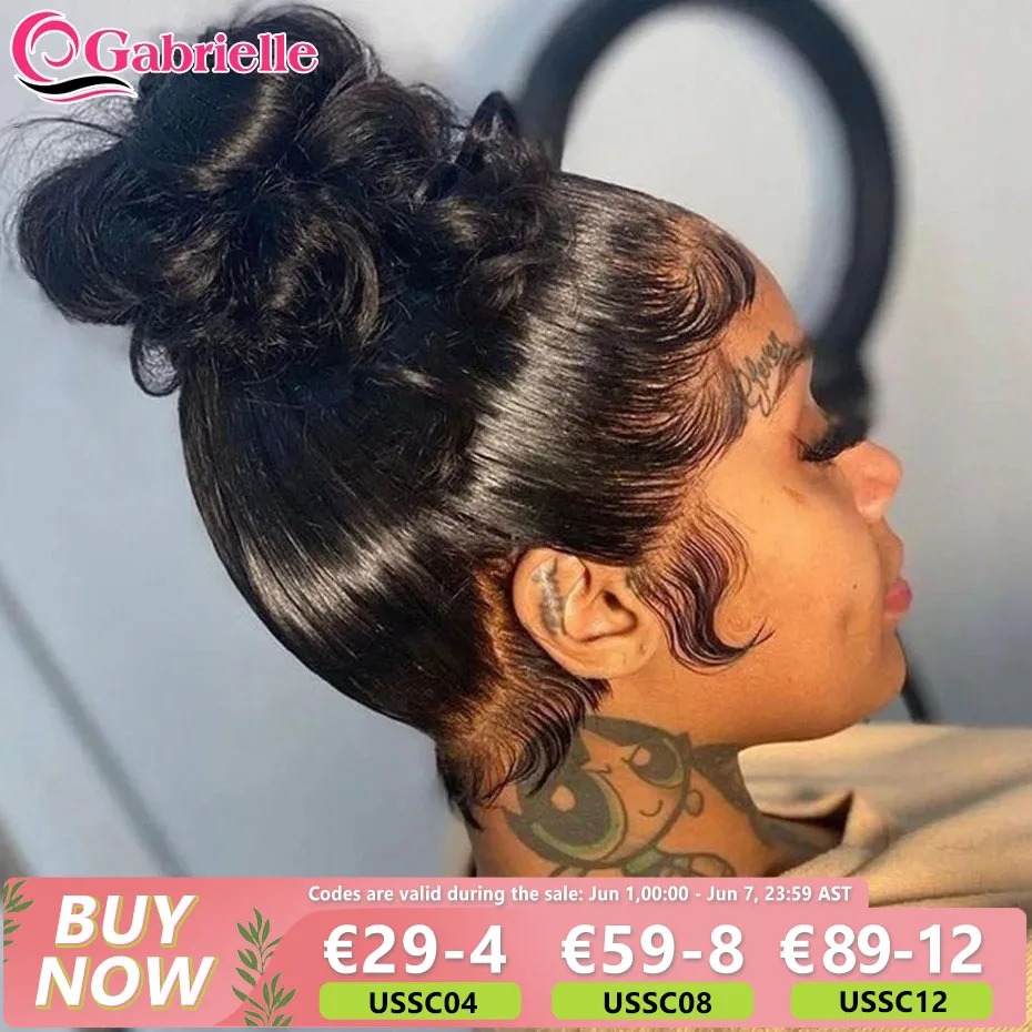 360 Lace Frontal Wig Human Hair For Ponytail 13x4 Transparent Lace Front Human Hair Wigs Body Wave 4x4 Closure Wig Gabrielle human hair wig lace front wigs