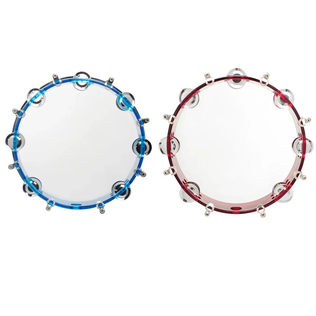 Tambourine Self-Tuning Drums Rattle Jingles Hand Rattle Drum Percussion Musical Instrument Stainless Steel Bell Piece Tunable