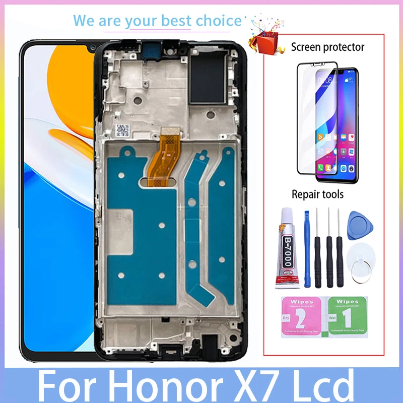 Display LCD originale Honor X7 da 6.74 ''con digitalizzatore pannello Touch Screen Frame CMA-LX2, CMA-LX1, CMA-LX3