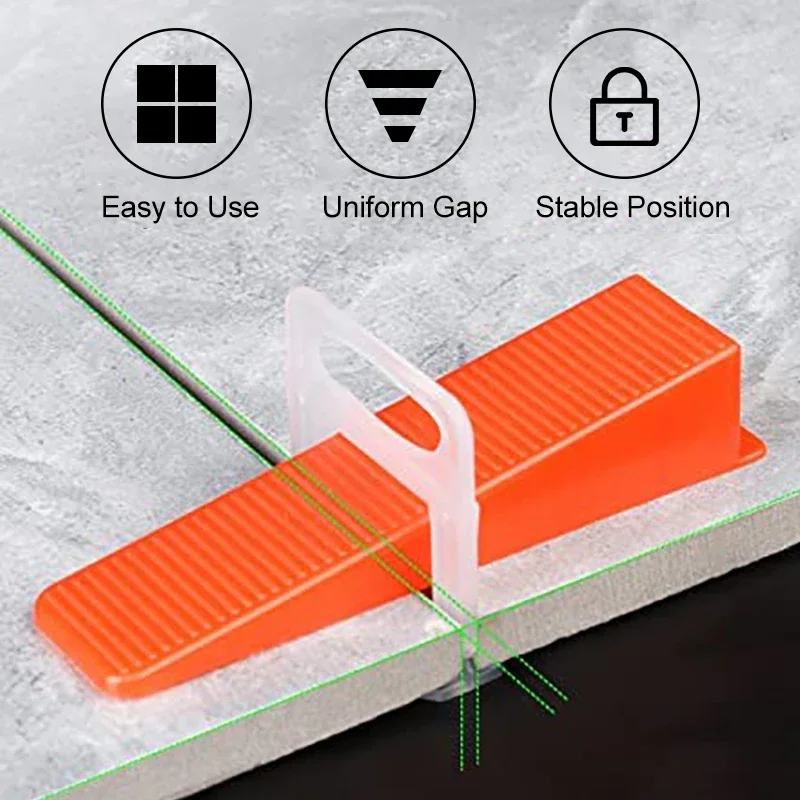 Tile Leveling System Clips 200-1000Pcs Tiles Leveler Spacers 1/1.5/2/2.5/3MM for Ceramic Tile Laying Leveling Construction Tools tile spacers tile leveling clips tile leveling tools