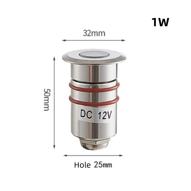 thumbnail image 1 of Mini lámpara LED IP68 de acero inoxidable resistente al agua para piscina, 12 V CC, 24 V, para escaleras, caminos, jardines, terrazas, focos subterráneos, 1 of 5