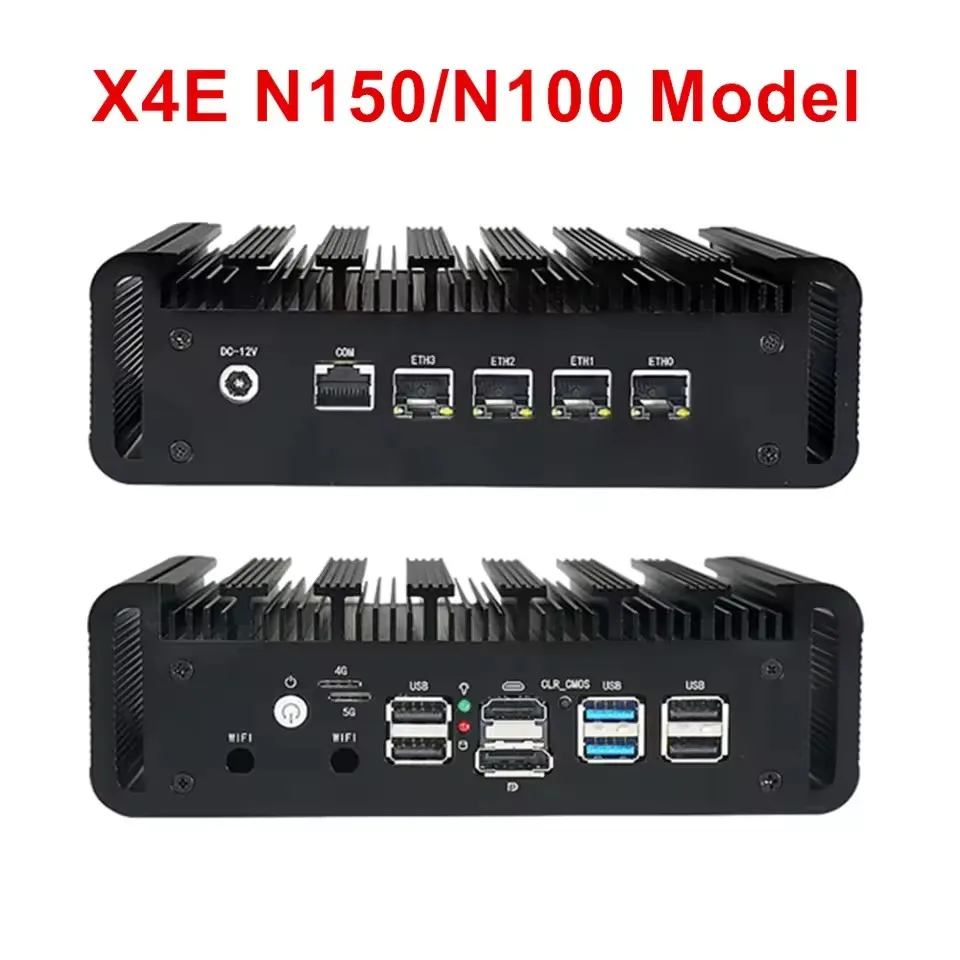 Topton 4x2.5G Fanless Mini PC Intel N150 N100 N4000 Top Version i226-V Firewall Router PC Proxmox VPN Server pfSense OPNsense 3