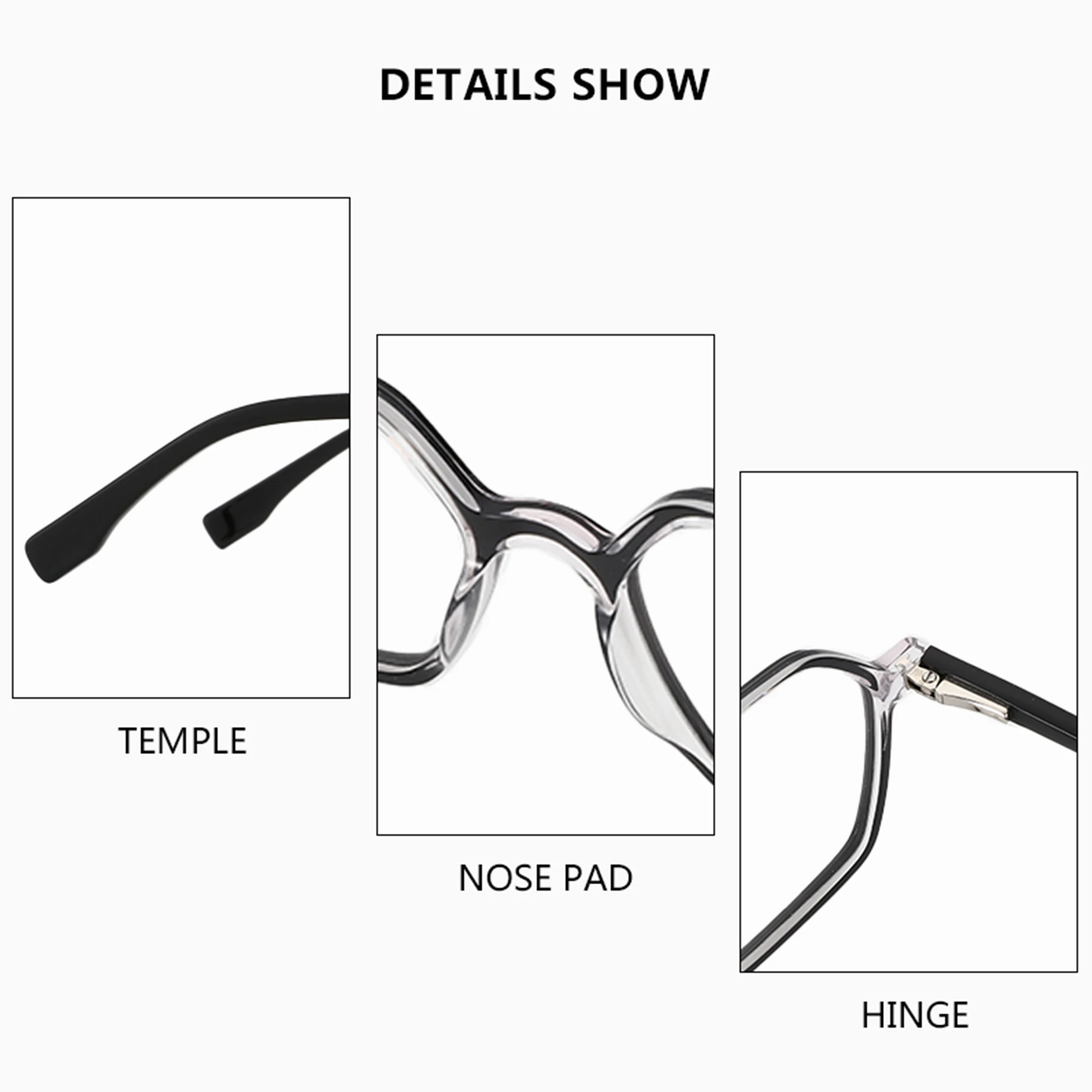 ZENOTTIC 2023 Men Acetate Glasses Frame with Transparent Lens