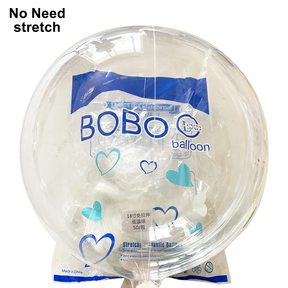 50 Stück Bobo-Ballon, vorgedehnt, klar, transparent, Blasenballon, Hochzeit, Geburtstag, LED, leuchtend, Partyzubehör, 13, 18, 20, 24, 36 Zoll