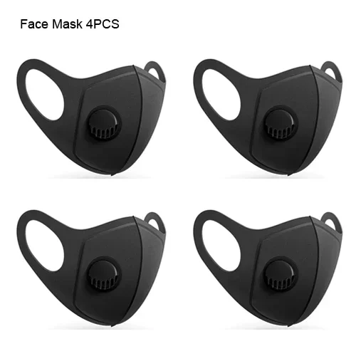 Reusable Black Anti-Dust Mask with Breathing Filter and Washable Anti-Fog Haze Protection