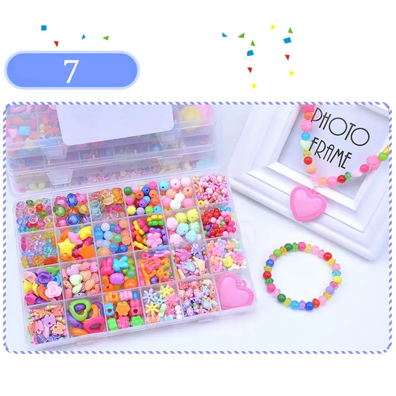 Kinder Amblyopie Candy Farben DIY Tragen Perlen Für Armband Kinder Spielzeug Geometrische Form Personalisierte Puzzle – Detail 2