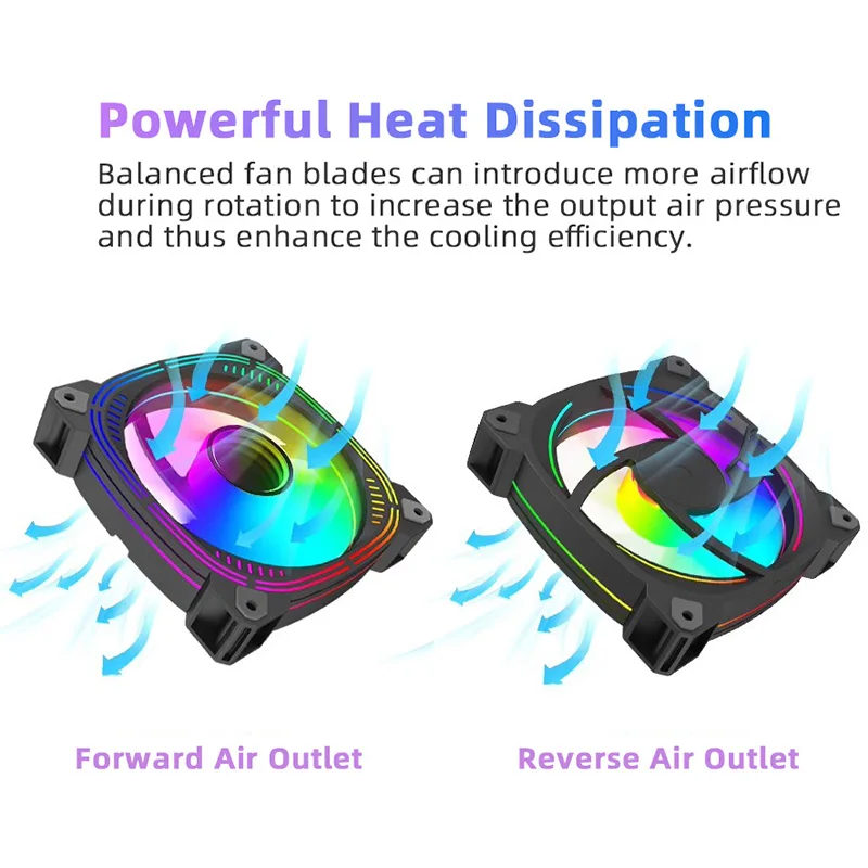 Teucer Prism12025 ii Case Ventilador 120 mm 5v 3pin Argb Espelho Cíclico Efeito de Luz 8001600rpm Pwm Ventilador em Tandem Emenda Ventiladores de Refrigeração do Computador - Imagem 4