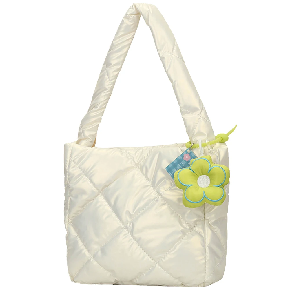 

Женская мягкая сумка через плечо, стеганая сумка с широким ремешком и верхней ручкой, легкая вместительная сумка для покупок с подвеской