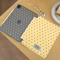 Black and Yellow Polka Dots Foldable Tablet Case for HONOR V9 11.5in (PKZ216)