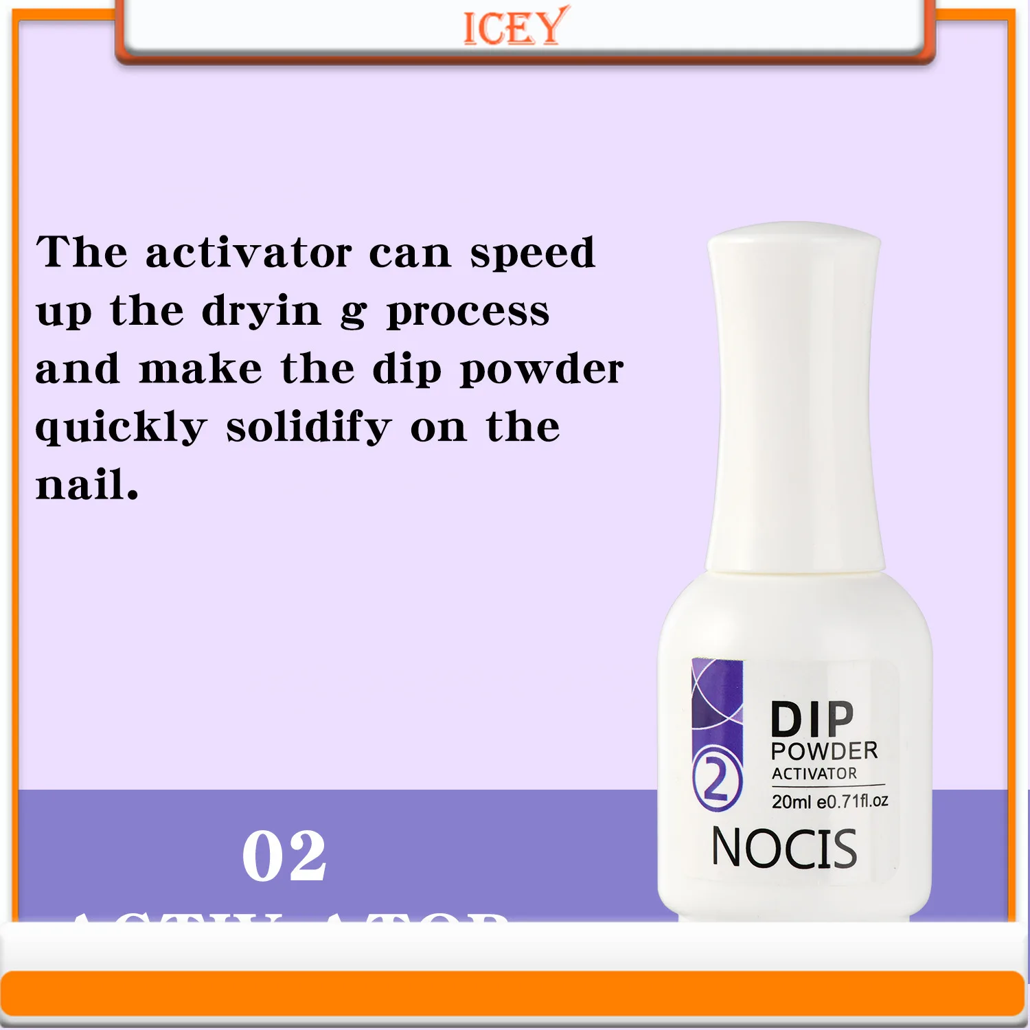 Icey Beauty 20ML Immersion Powder Liquid Base Coat Activated Top C Multi-Use Top Base Coat Nail Natural Dry Without Lamp Cure