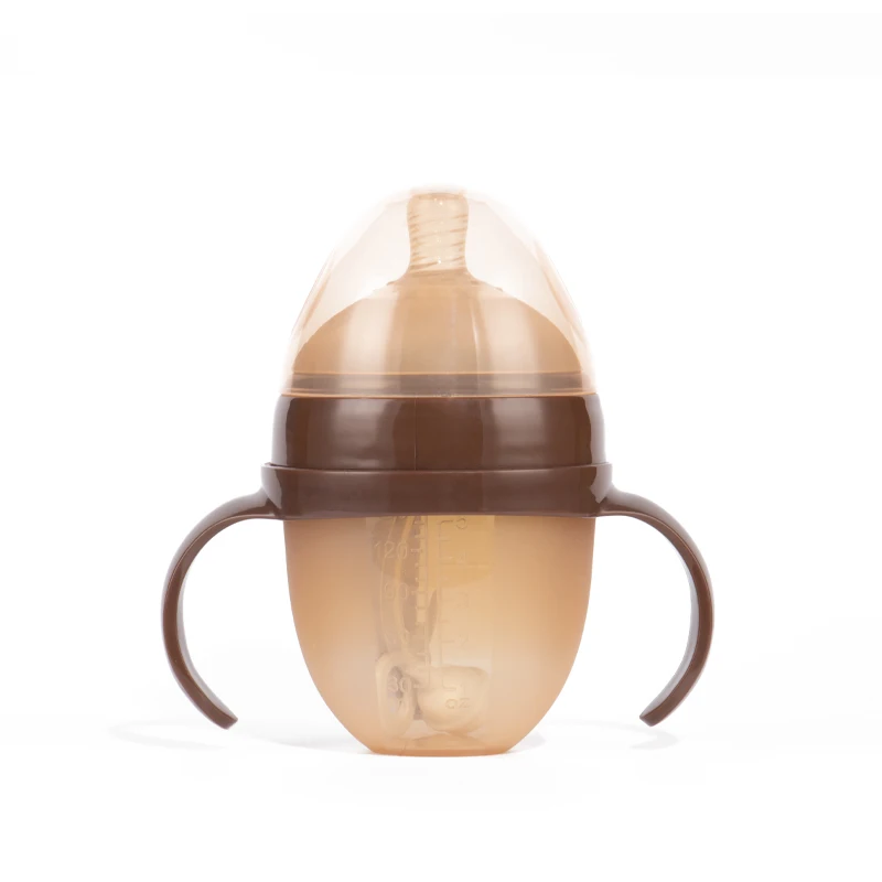 Baby Bottle 150ml Nanosilver Wide Mouth Nipple With Handle Food Silicone Emulait Baby Bottle Anti Colica 1 Pcs