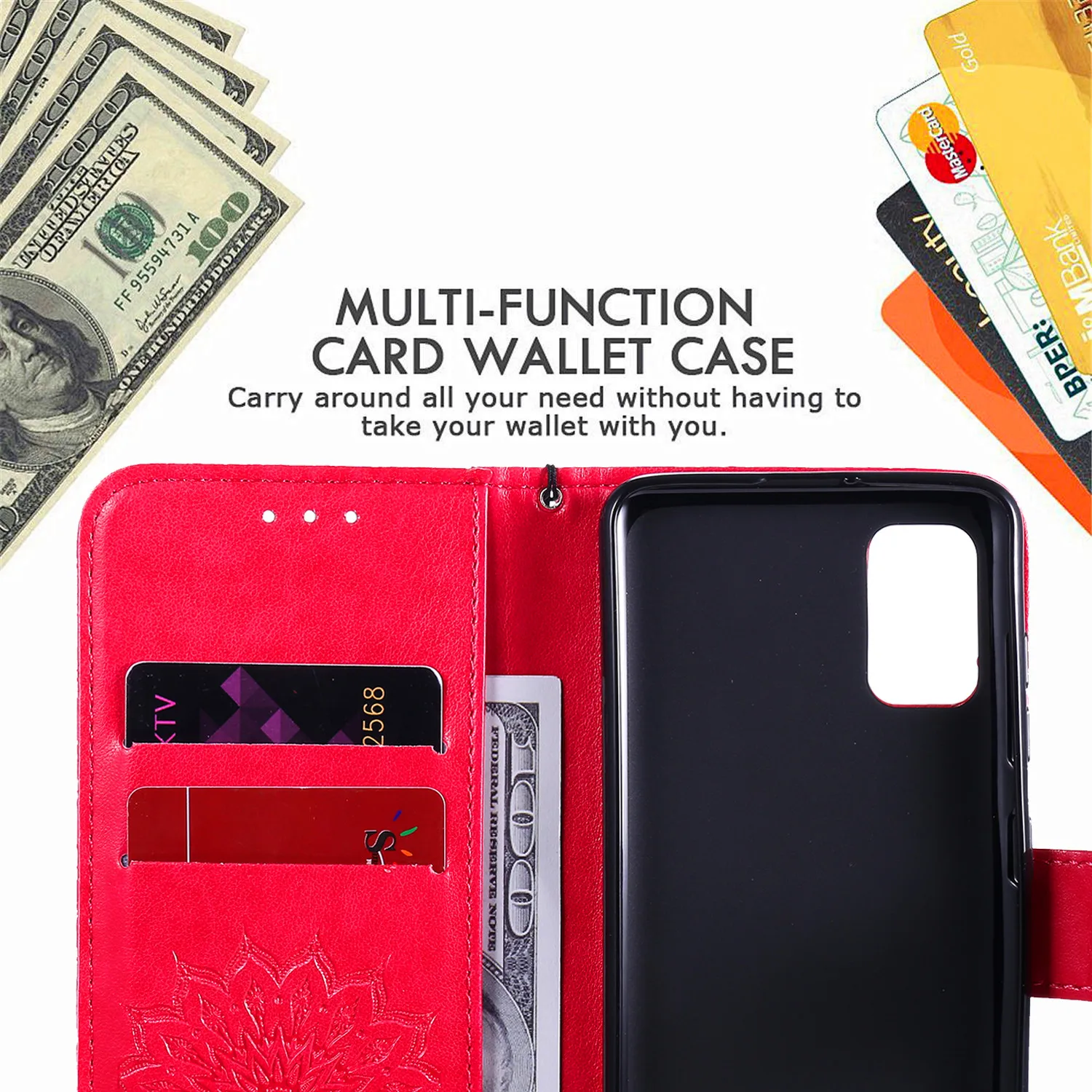 Leather Flip Wallet Stand Cover Case - Elegant Design and Durable Protection
