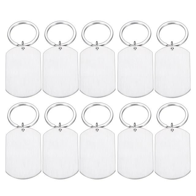Diyhub 25 Set Silver Bone Shape Dog Tags - Stainless Steel Stamping Blanks With Key Rings For DIY Pet ID & Crafts - View #12