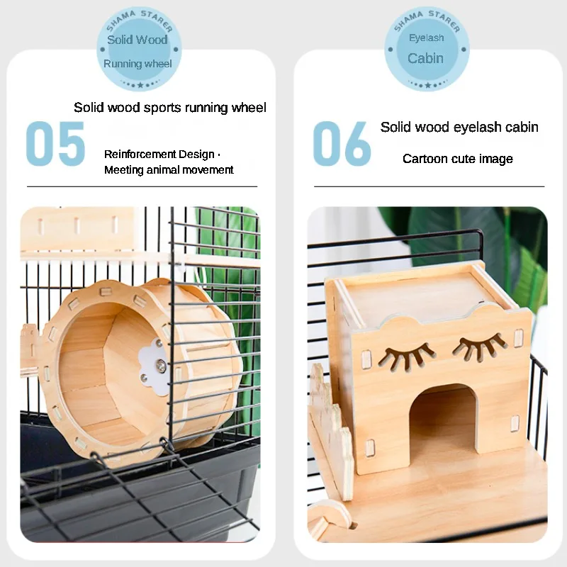 Großer Hamsterkäfig Aus Holz & Acryl (81x42x49 Cm) – Mit Abnehmbarem Dach, Plattform & Wasserdichtem Boden, Für Hamster, Meerschweinchen, Mäuse