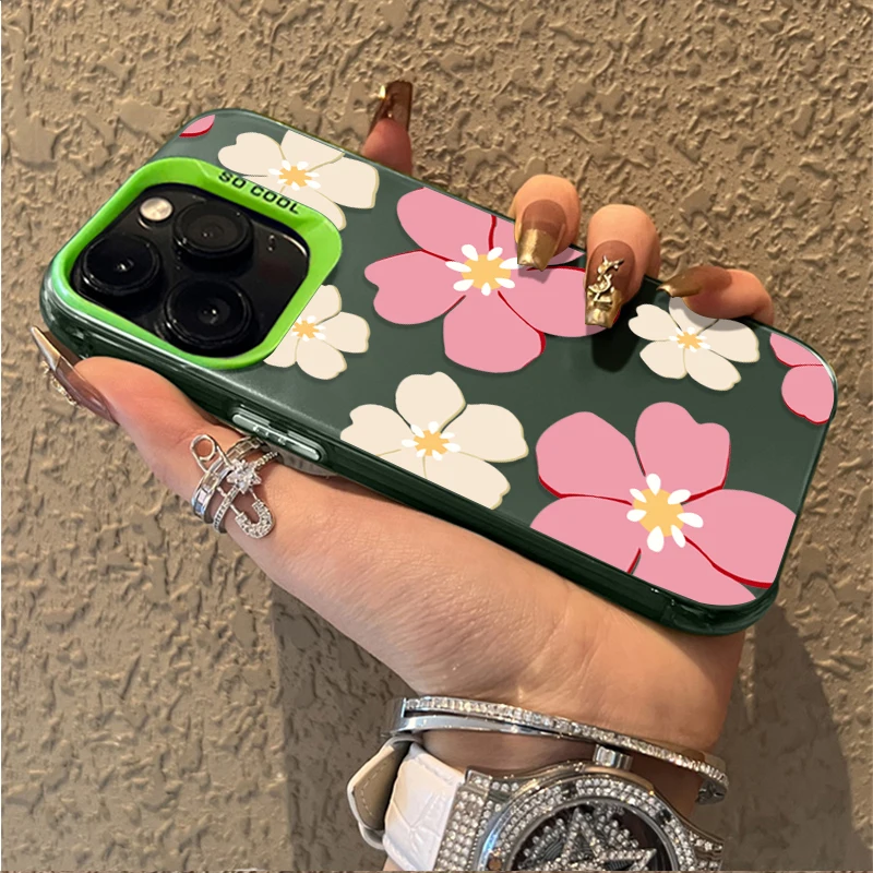 Blue Premium Flower Design Matte Phone Case Cover