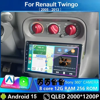 Estéreo Android 15 con Carplay para Renault Twingo 2005-2013, Pantalla para Auto con Carplay, Sistema Inteligente de Radio para Auto, Navegación GPS, RDS 1
